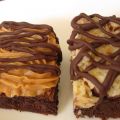 Brownies with Peanut Butter and German Chocolate Frostings