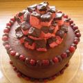 Chocolate Cake with Chocolate & Cranberry Frostings