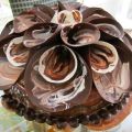 Vanilla Cheesecake with Caramel and Chocolate Flower
