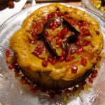 Pumpkin Cheesecake with Caramel, Pomegranate, & Ginger